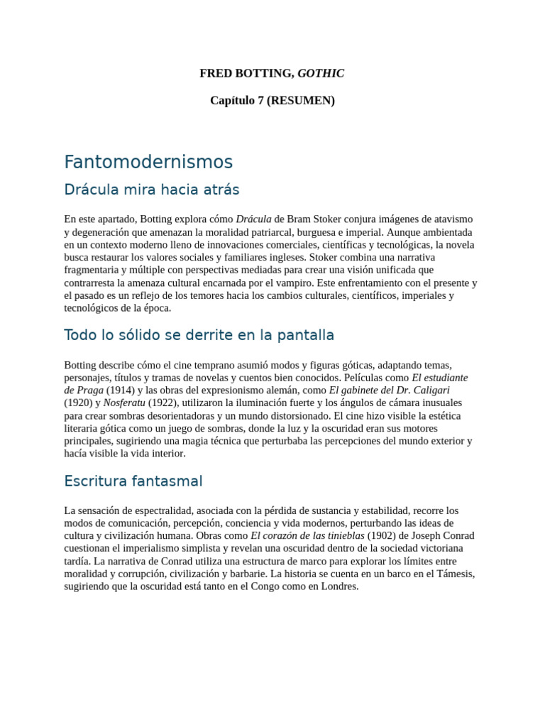 Fred Botting 7 | PDF | Ficcion gotica