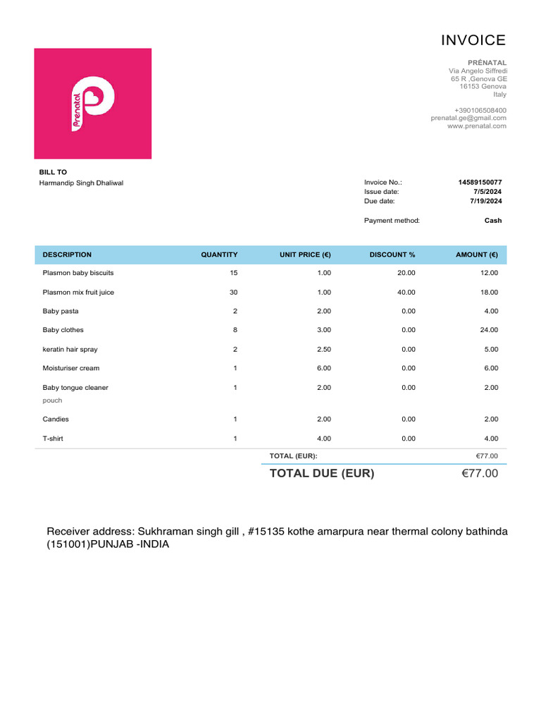 Invoice 145891500771-1 | PDF
