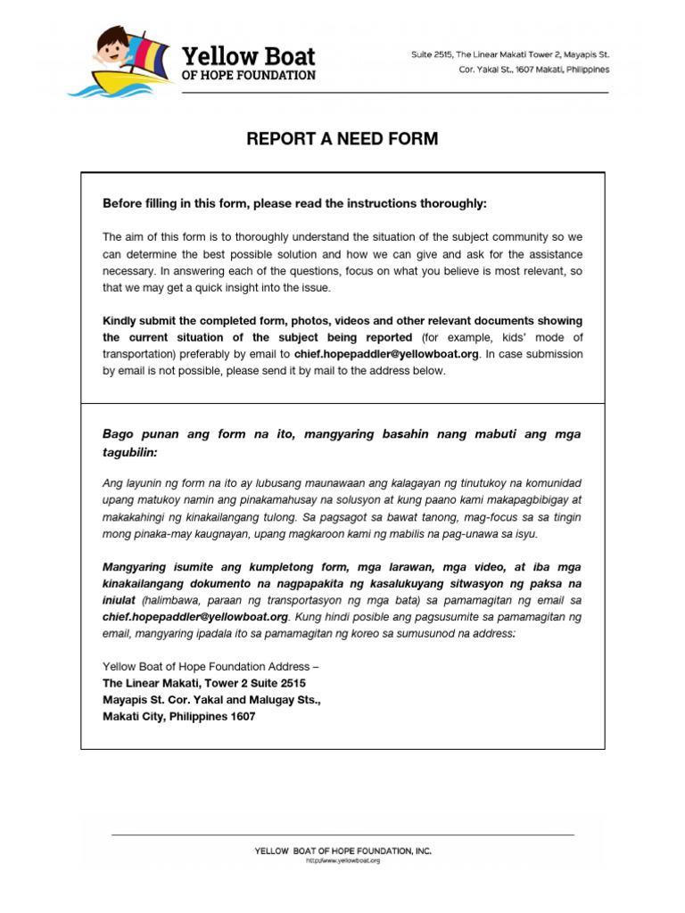 YBH Report a Need Form v072024 (1) | PDF