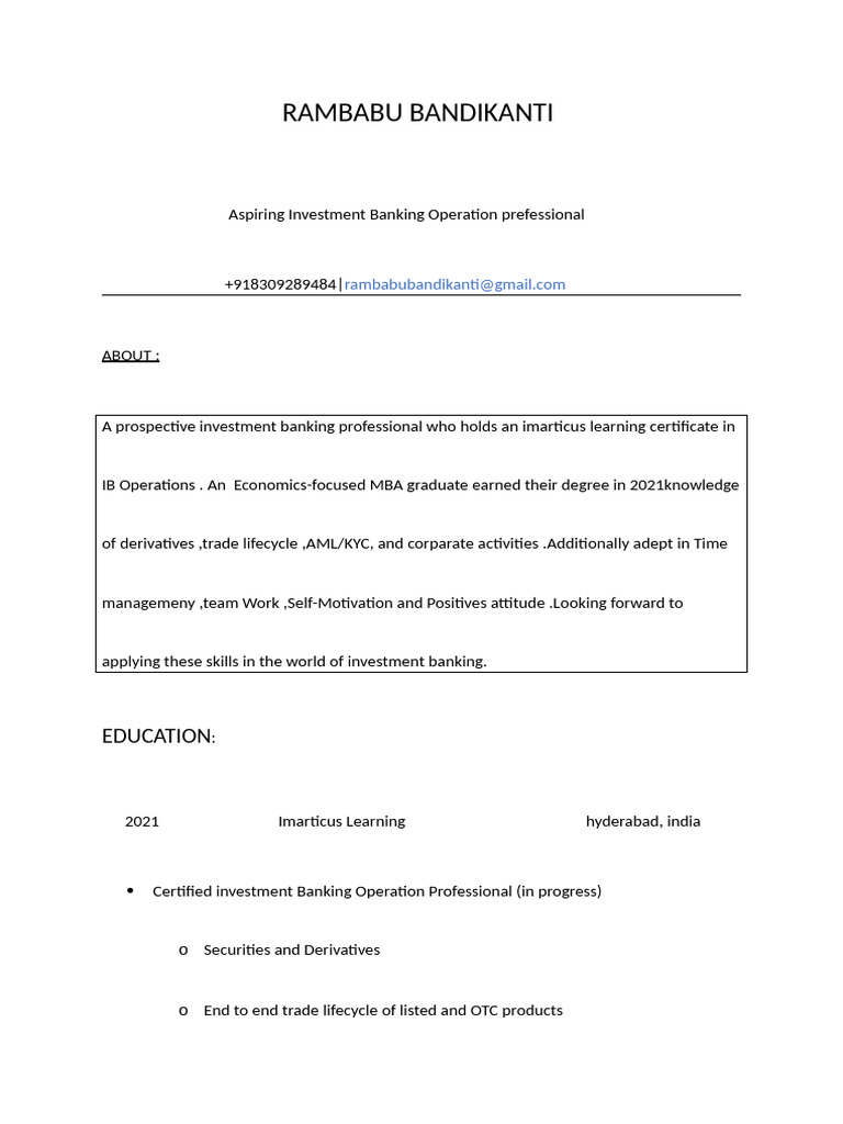 Rambabu Resume | PDF