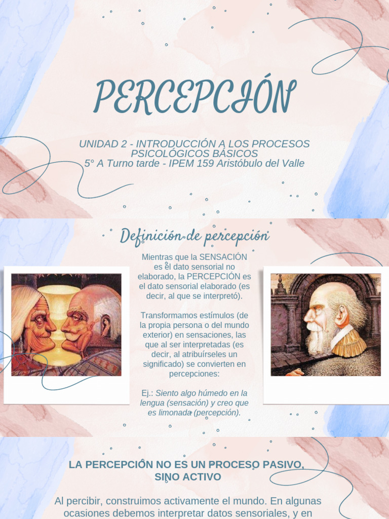 Clase de Percepción | PDF | Percepción | Sentidos