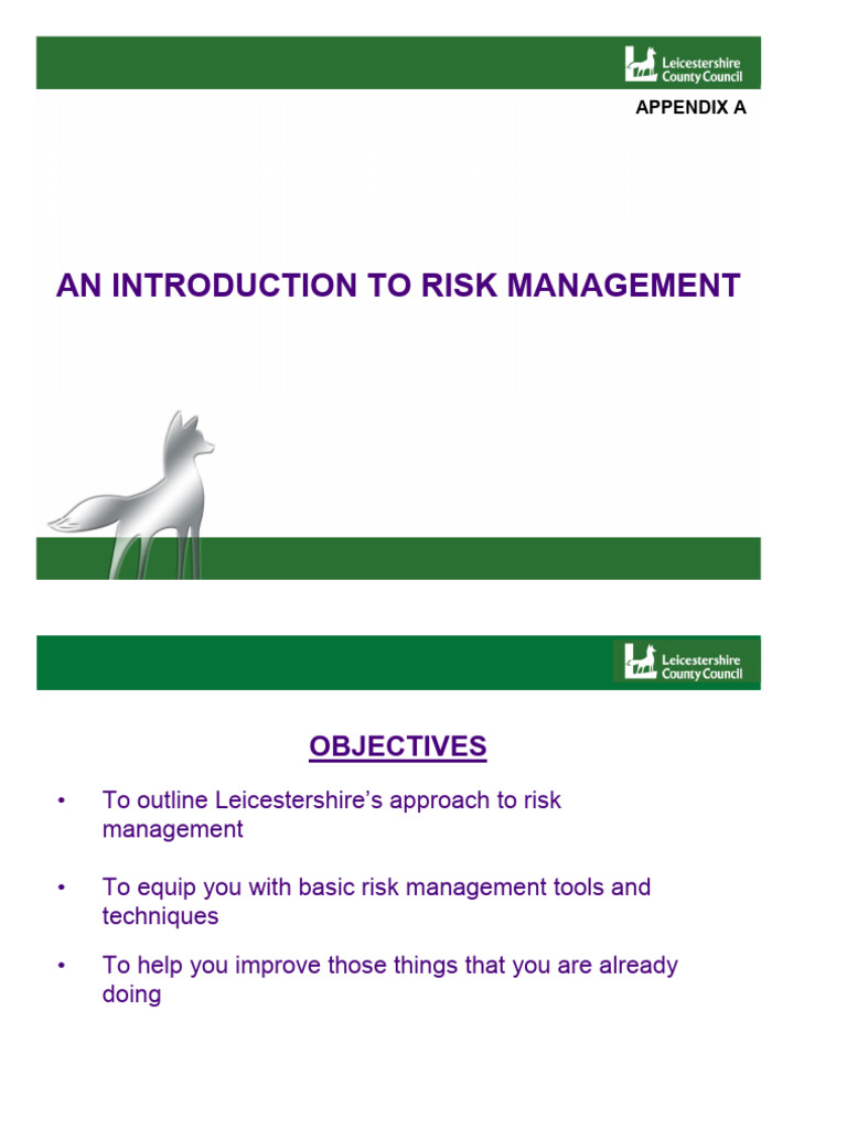 C. Appendix a - Corporate Risk Management Presentation | PDF | Risk ...
