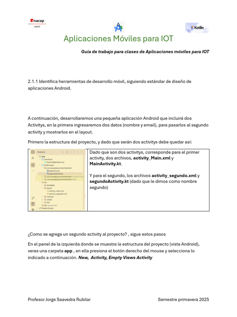 Primera Guia Kotlin | PDF | Lenguaje de programación | Aplicación movil