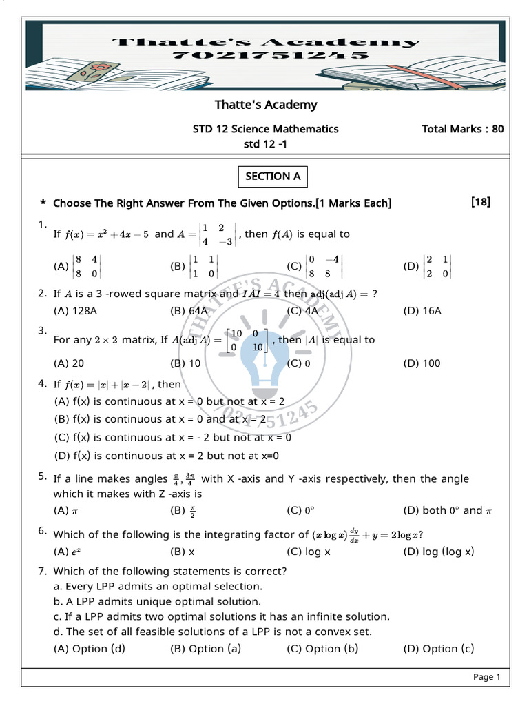 STD 12 - 2 | PDF | Function (Mathematics) | Pi