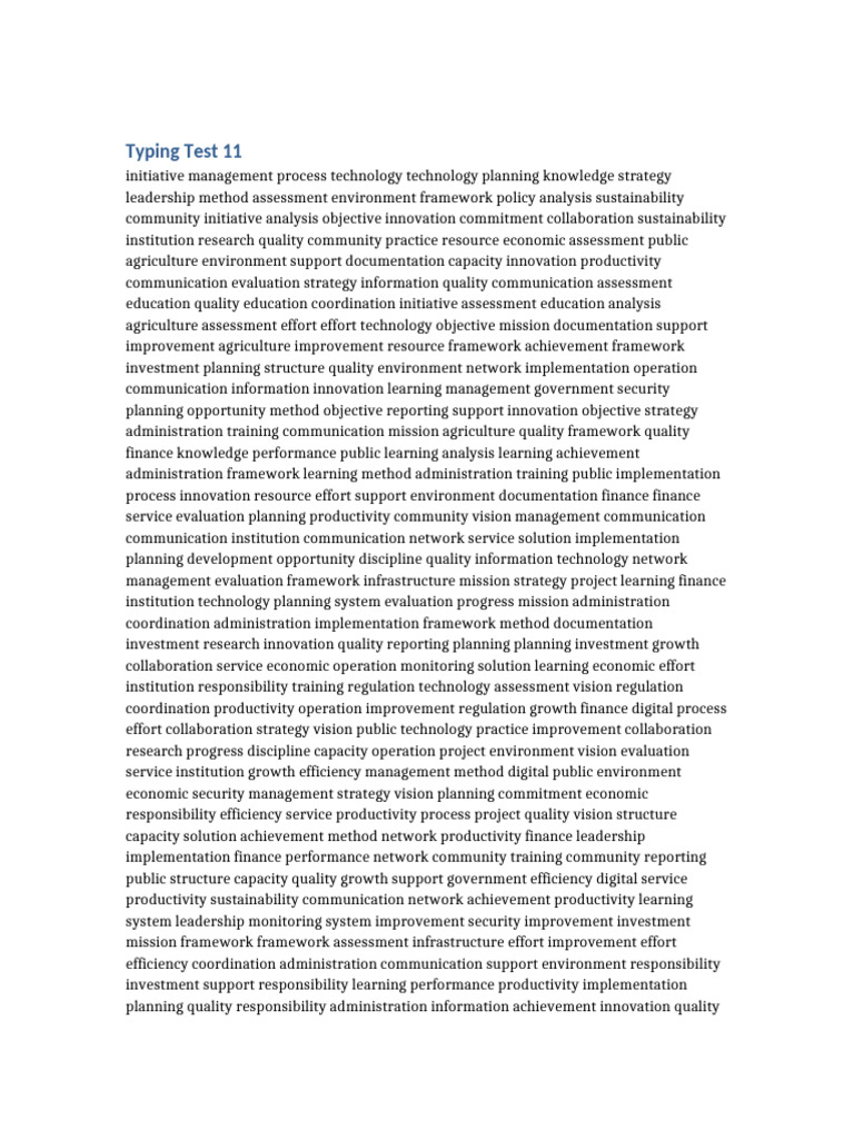 Typing Test 11 | PDF | Strategic Management | Innovation