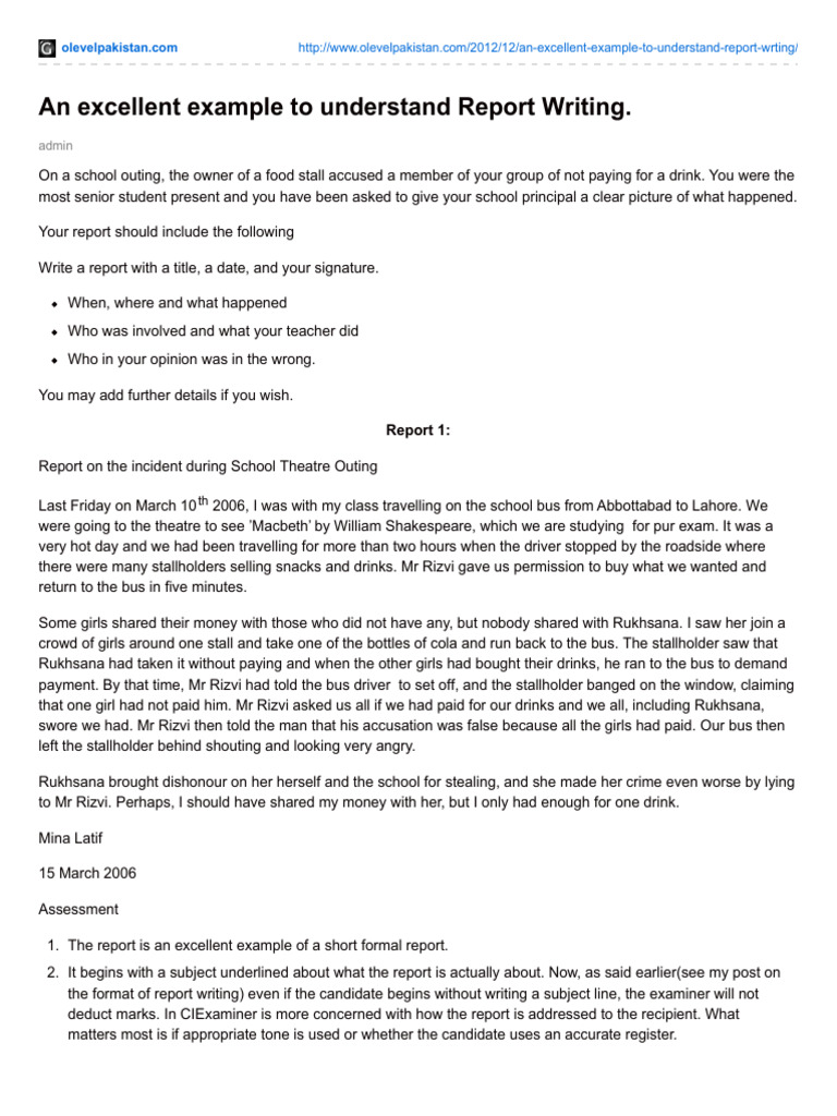 An Excellent Example To Understand Report Writing | PDF | Linguistics