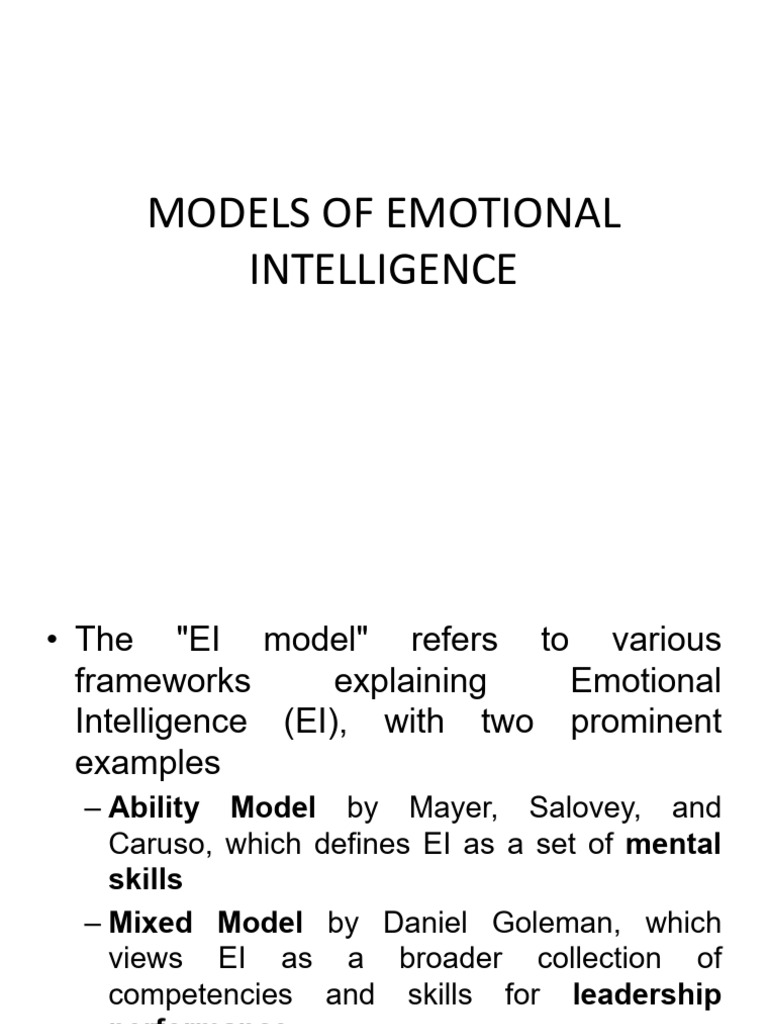 Mod II-models of Emotional Intelligence | PDF | Emotional Intelligence ...