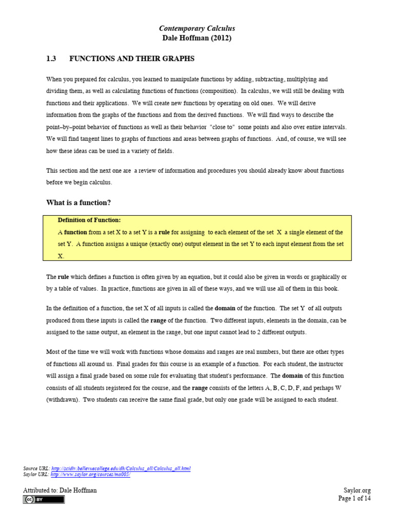 Functions and Their Graphs | PDF | Function (Mathematics) | Calculus