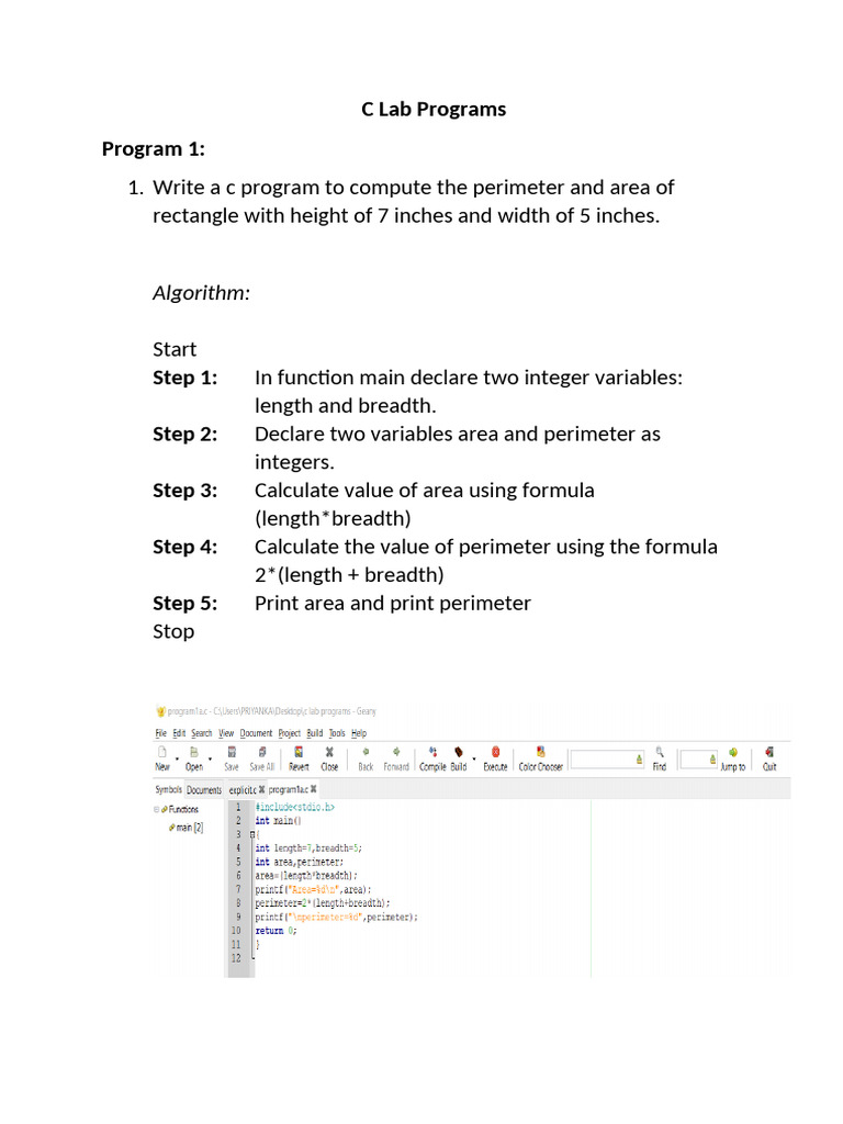 C Lab Programs | PDF | Quadratic Equation | Elementary Mathematics