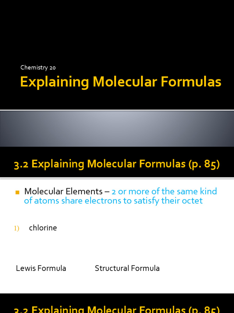 Explaining Molecular Formulas | PDF | Covalent Bond | Chemical Bond