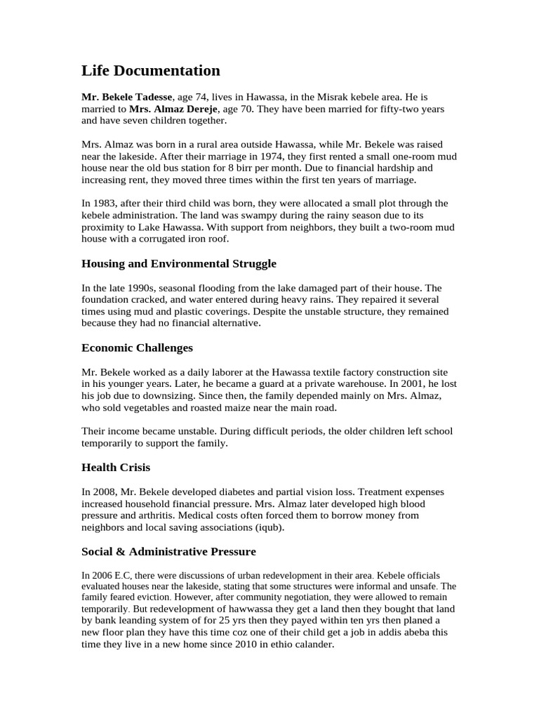 Life Documentation | PDF | Household