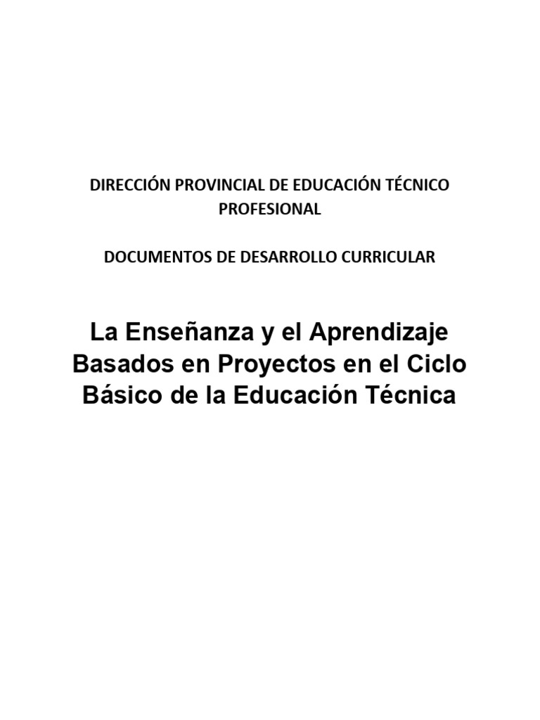 DPETP - La Enseñanza y El Aprendizaje Basados en Proyectos en El Ciclo ...