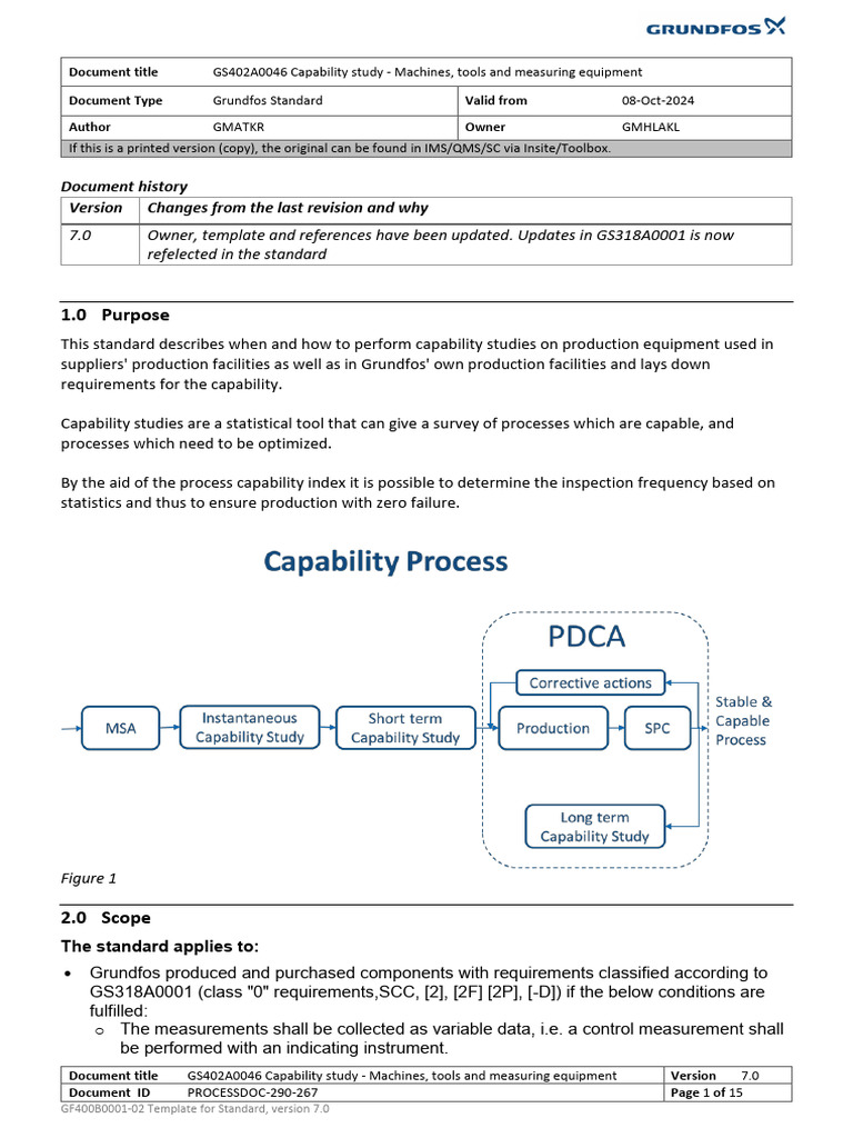 Capability Study - Machines, Tools and Measuring Equipment | PDF ...