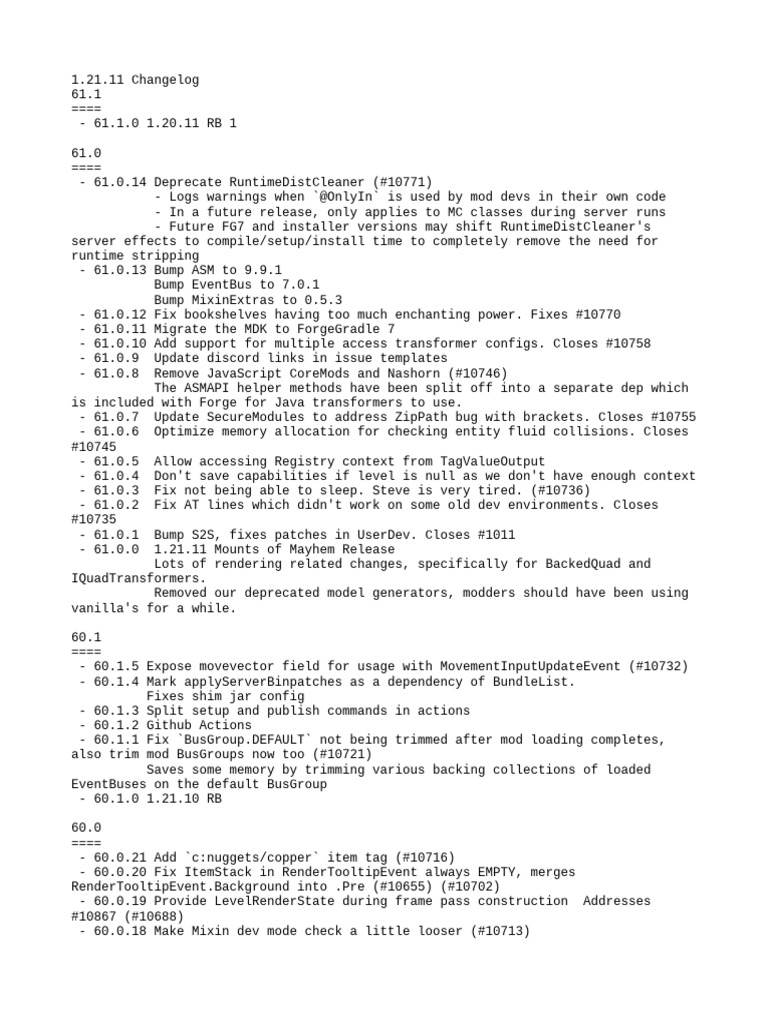 Change Log | PDF | Minecraft | Software Engineering