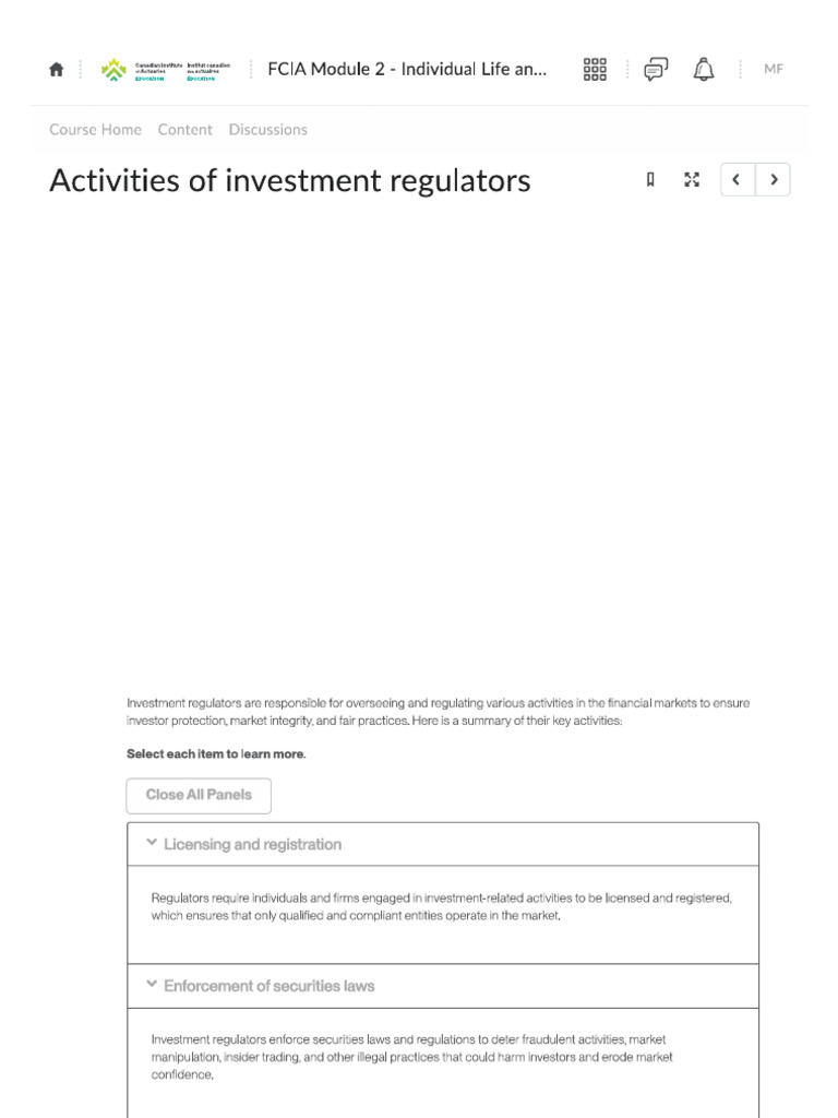 Activities of Investment Regulators | PDF