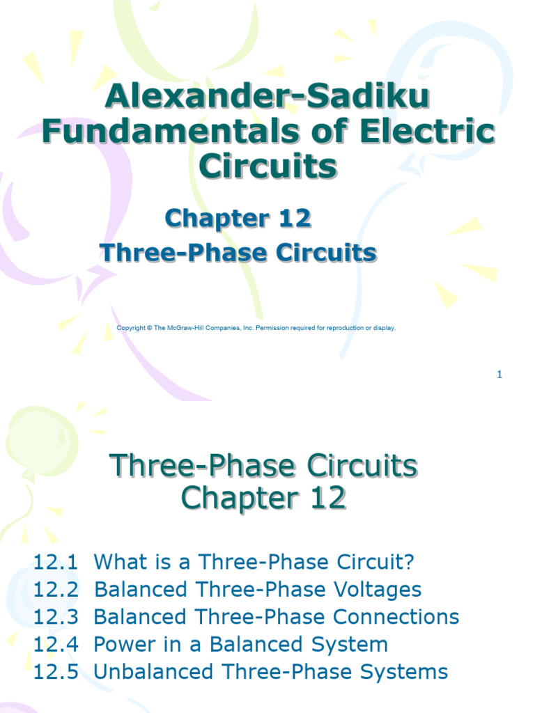 Ch12 Three Phase Circuits | PDF | Electric Generator | Manufactured Goods