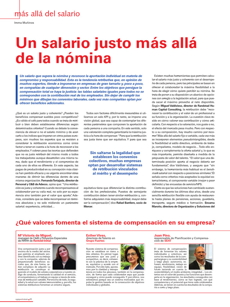 Un Salario Justo Más Allá de La Nómina | PDF | Salario | Economias