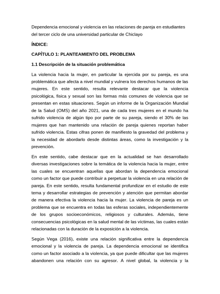 Dependencia Emocional y Violencia en Las Relaciones de Pareja en ...