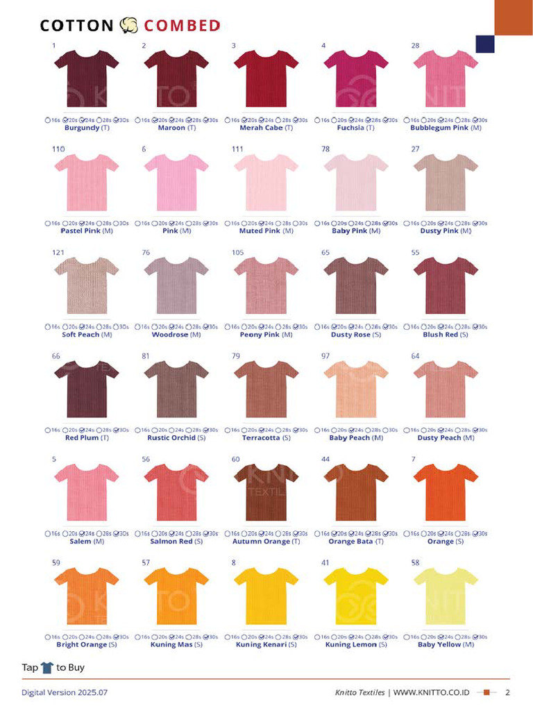 E-Catalog Knitto Combed | PDF