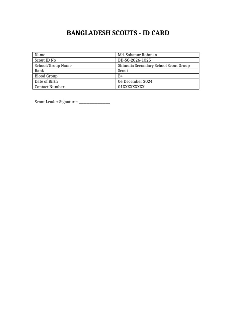 Scout ID Card Sohanur (1) | PDF