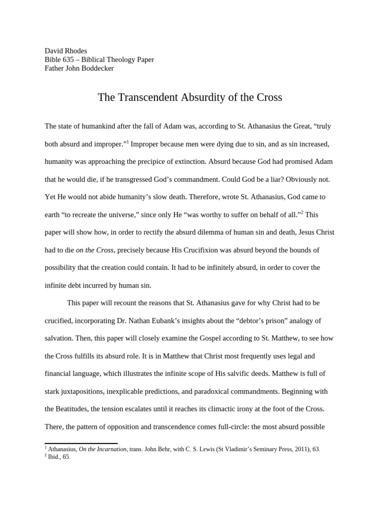 The Transcendent Absurdity of the Cross | PDF | Jesus | Crucifixion Of ...