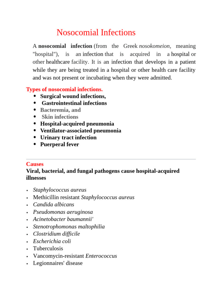 Nosocomial Infections Updated-1 | PDF | Hospital Acquired Infection ...