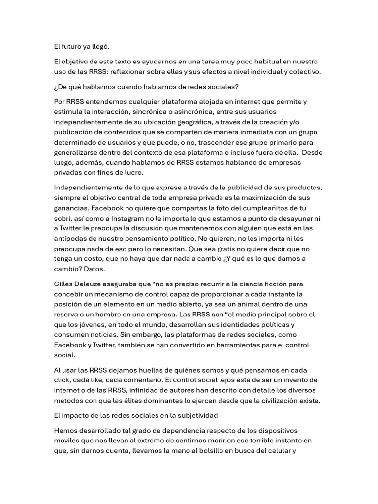 El Futuro Ya Llegó | PDF | Realidad | Internet