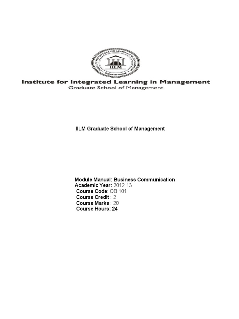 Business Communication Module Guide | PDF | Lecture | Communication