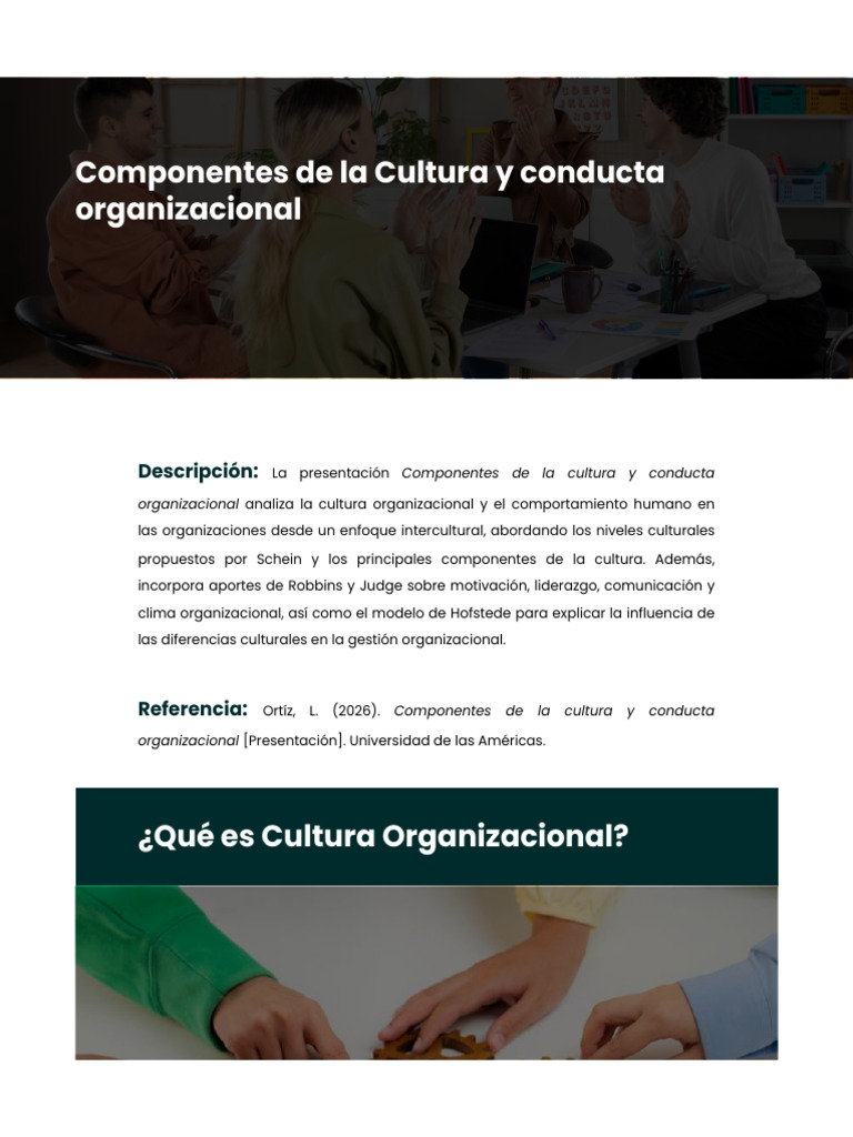 Componentes de La Cultura y Conducta Organizacional | PDF ...