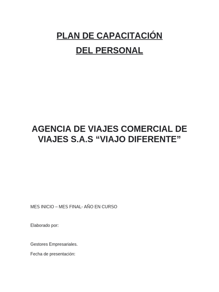 Plan de Capacitación | PDF | Gestión de recursos humanos | Business