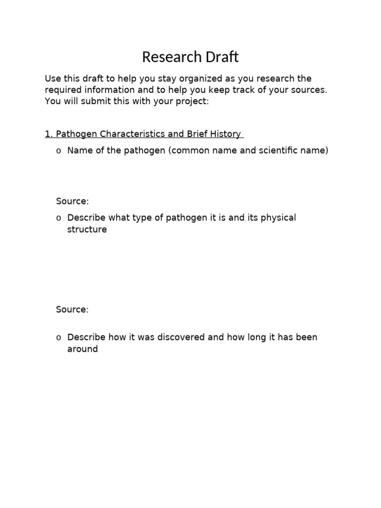 Research Draft Infectious Diseases Template | PDF