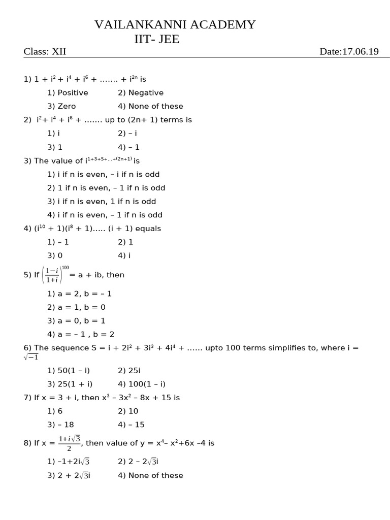 Complex No's | PDF | Number Theory | Mathematical Analysis