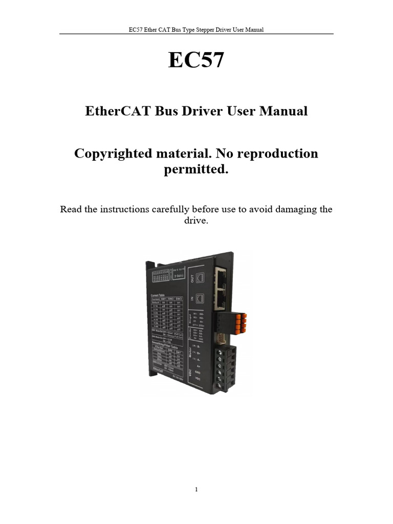 EC57 Ethercat Stepper Driver For Nema 23 Stepper Motor | PDF | Power ...