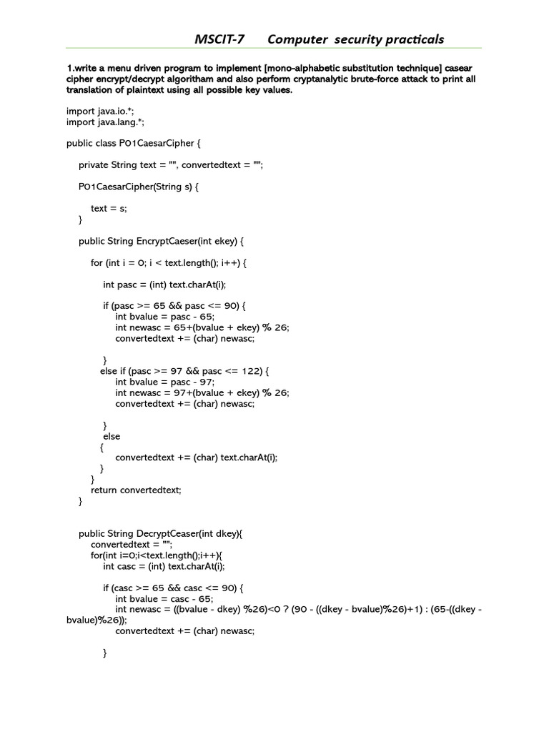 computer security practicals | PDF | Encryption | Cryptanalysis