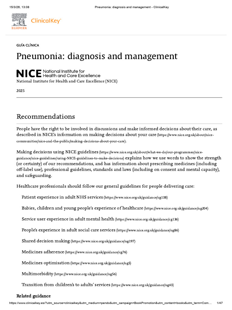 Pneumonia Diagnosis and Management | PDF | Pneumonia | Blood Pressure