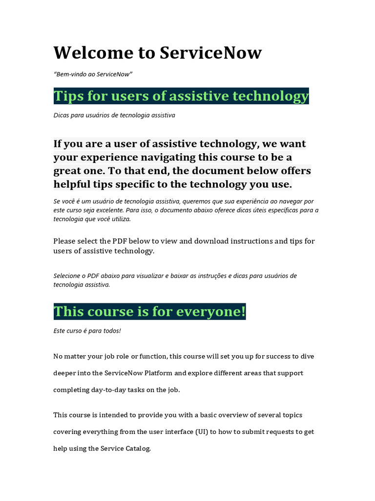 Welcome To ServiceNow | PDF | Microsoft Access | Informática