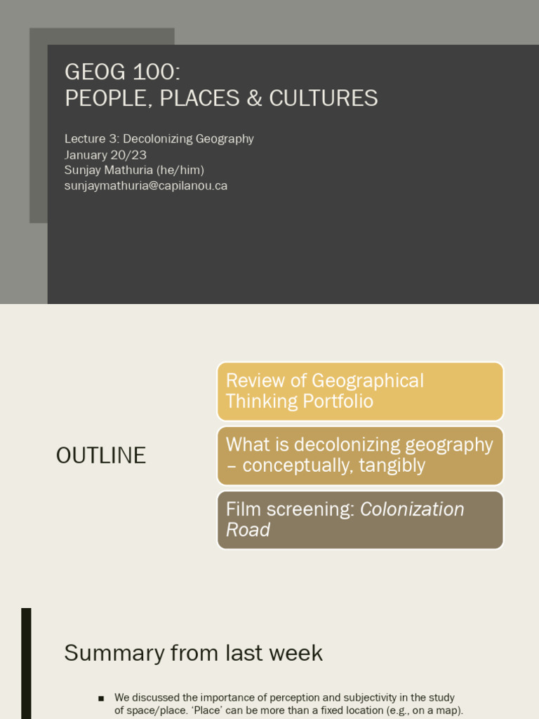 GEOG 100 - Lecture 3 | PDF | Geography | Cartography