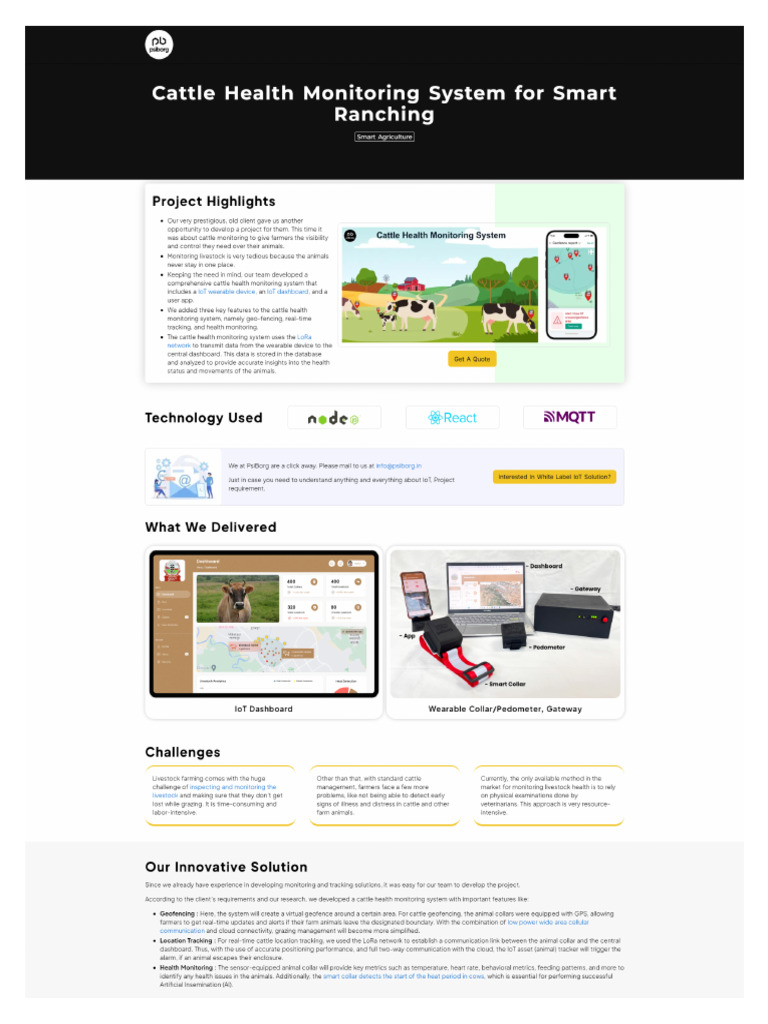 Psiborg in Iot Case Studies Cattle Health Monitoring System For Smart ...