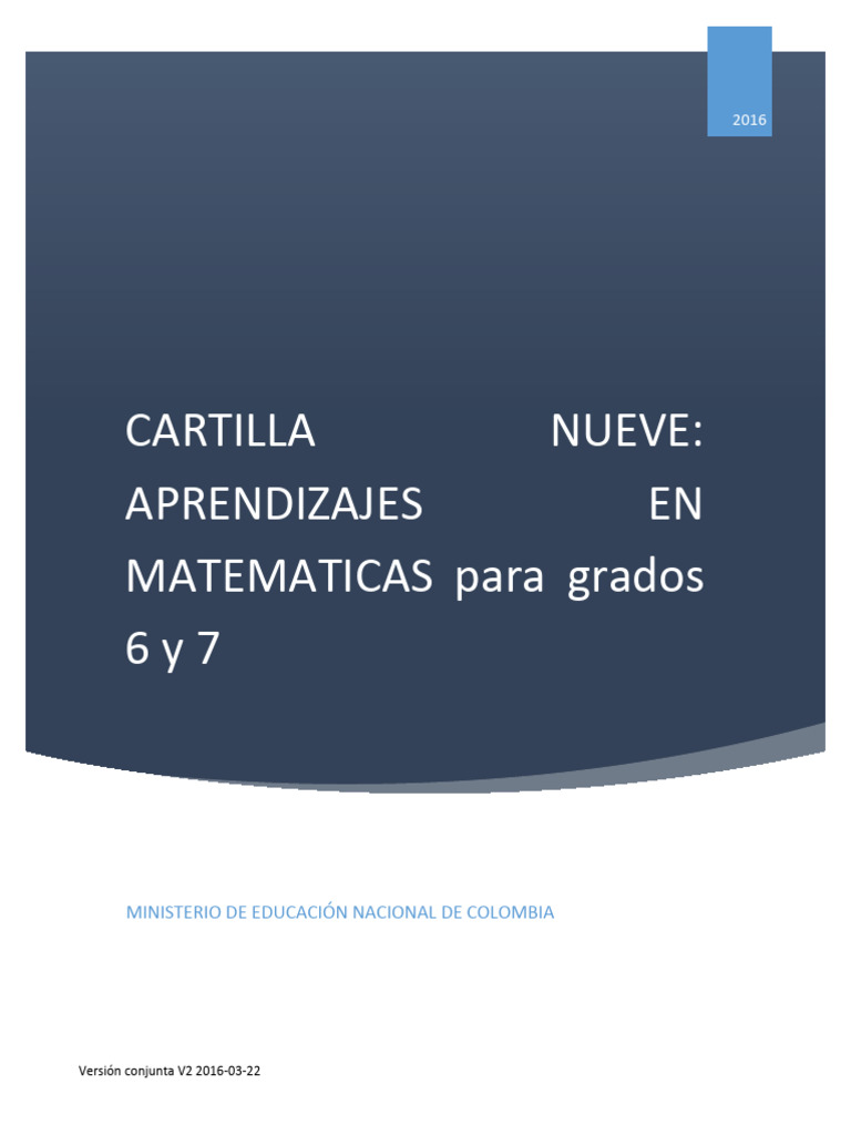 Estándares Básicos de Competencias Y Mallas Matemáticas Sexto | PDF ...