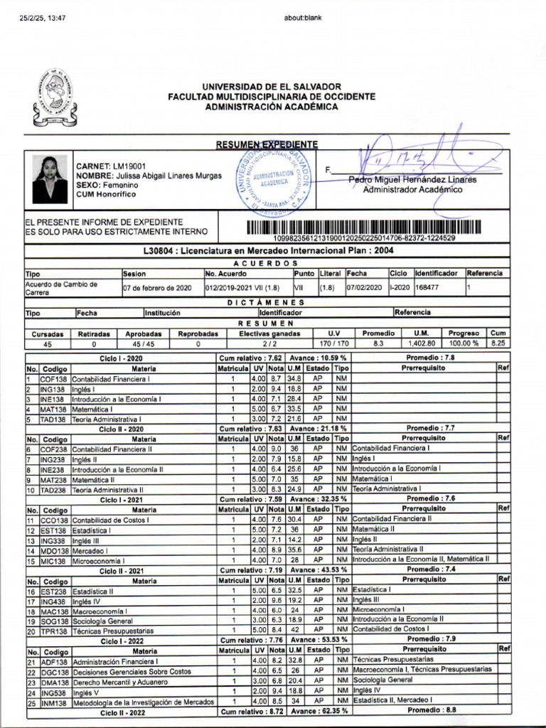 LM19001 - Record de Notas Actualizado A Ciclo I 2025 | PDF | Marketing ...