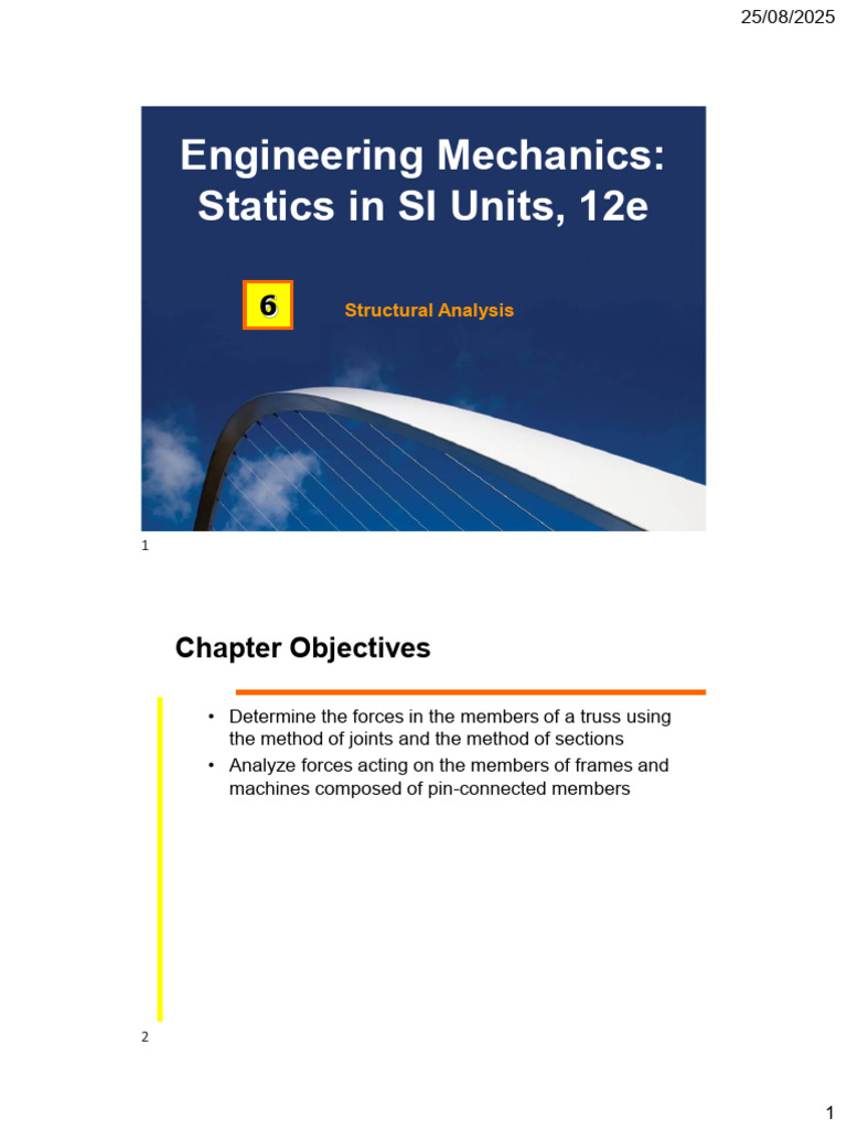 Ch 6 Structural Analysis | PDF | Truss | Structural Analysis