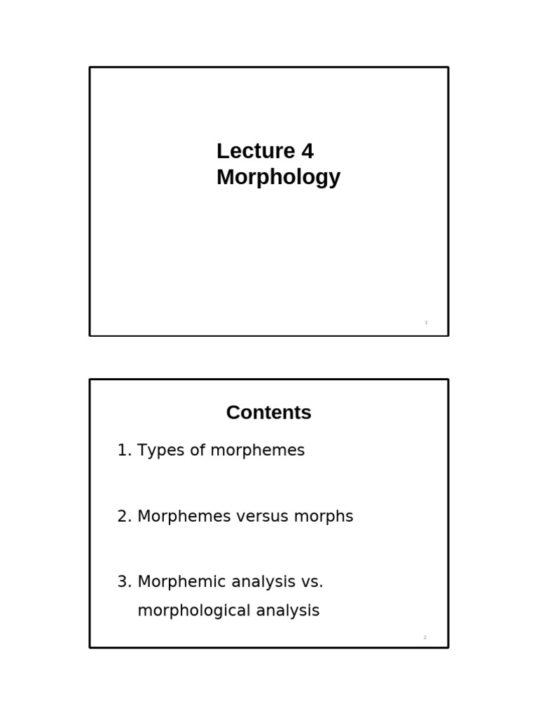 Lecture 4 - Morphology 1 - Word Structure 2021 | PDF | Word ...