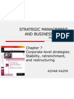 Strategic Management and Business Policy: Corporate-Level Strategies: Stability, Retrenchment, and Restructuring