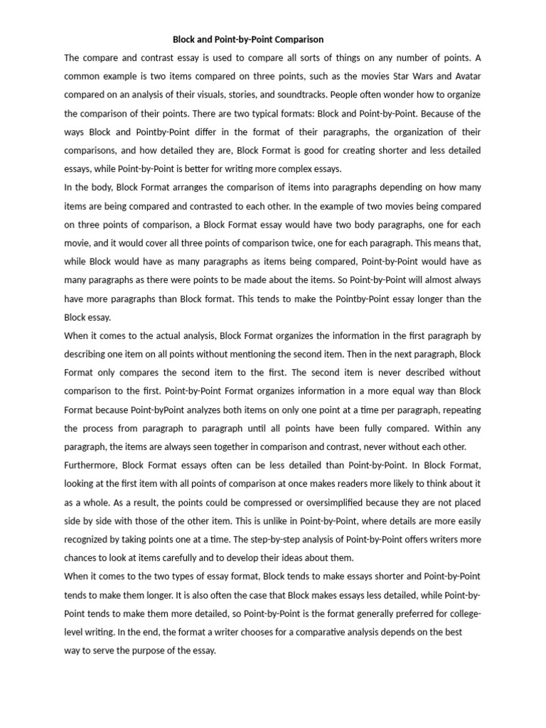Block and Point-By-Point - 2 | PDF | Essays | Paragraph