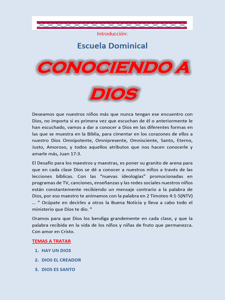 Conociendo A Dios | PDF | Dios | Amor