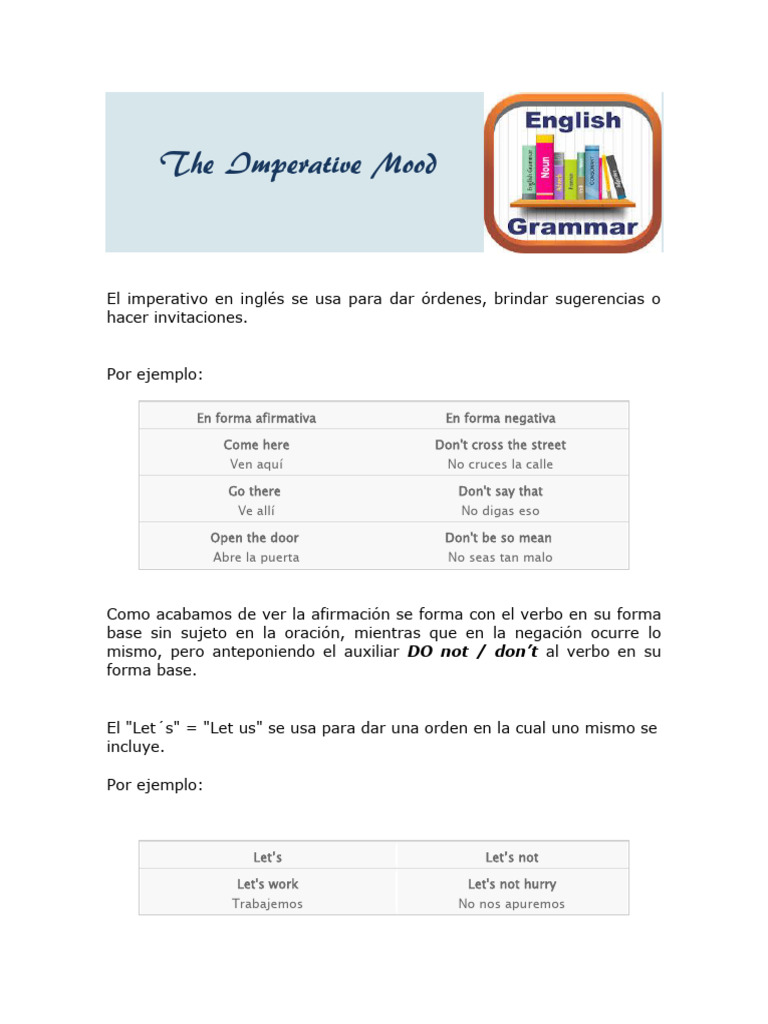 The Imperative Mood[1] | PDF