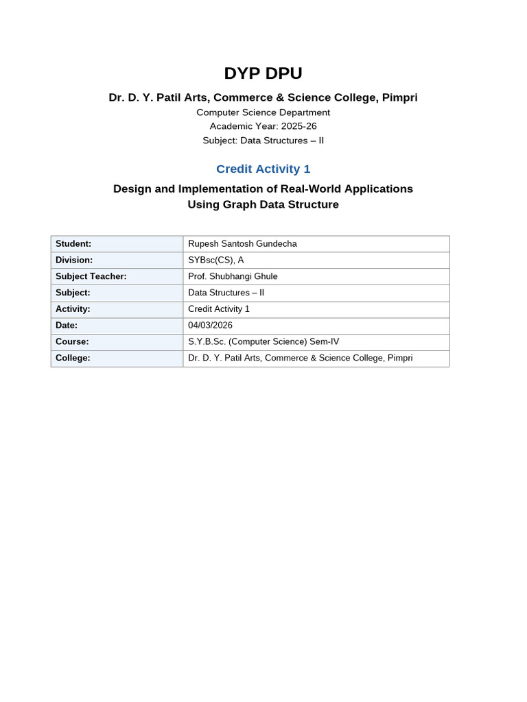 Rupesh's DSA Activity No 1 | PDF | Algorithms And Data Structures ...