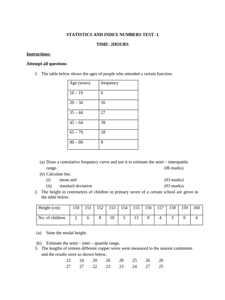 Statistics and Index Numbers | PDF | Standard Deviation | Mode (Statistics)