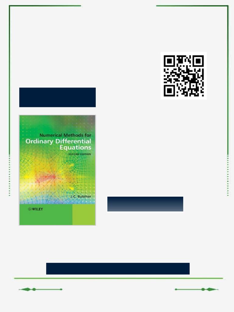 Numerical Methods For Ordinary Differential Equations 2ed Edition ...