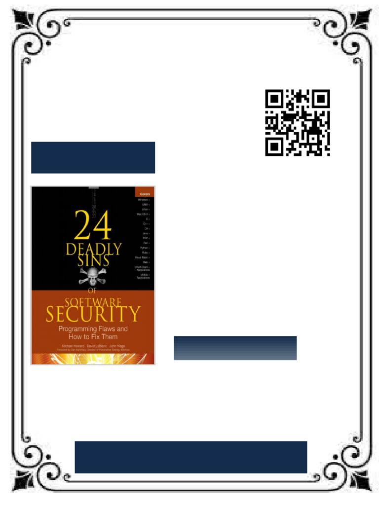 24 Deadly Sins of Software Security Programming Flaws and How to Fix ...